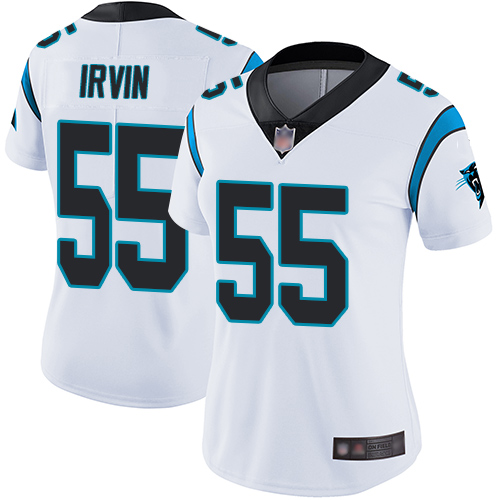 Carolina Panthers Limited White Women Bruce Irvin Road Jersey NFL Football #55 Vapor Untouchable->youth nfl jersey->Youth Jersey
